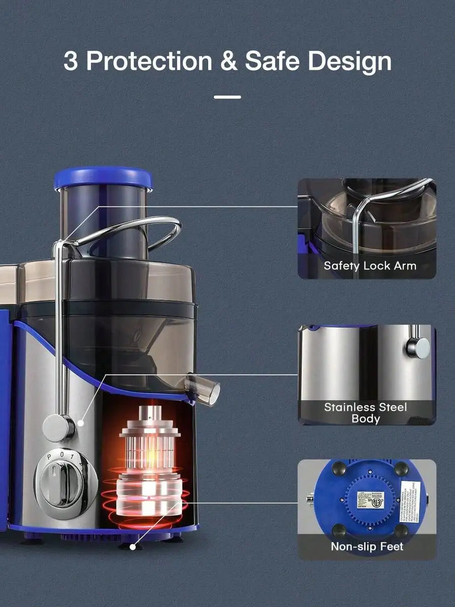 XMSJ Juicer Machine Wide Mouth Three Speed 400W High Performance