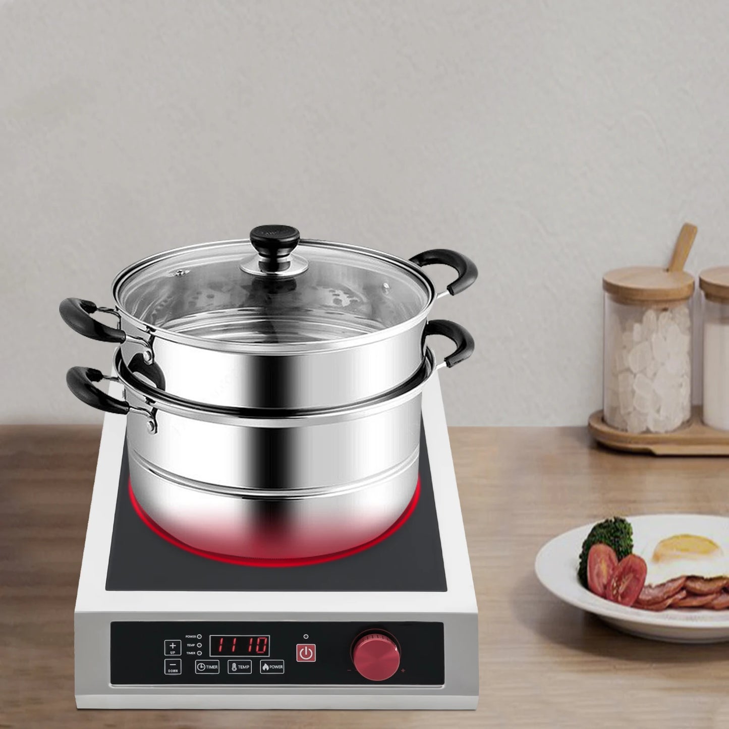 Sweetmile Y14 3500W Stainless Steel Induction Cooktop 110V