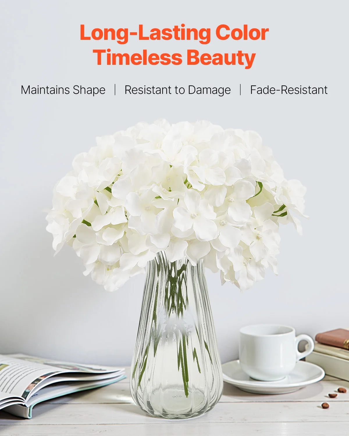 SucceBuy Realistic Artificial Hydrangea Flowers For Home And Wedding Decor
