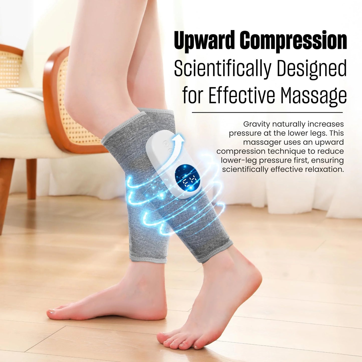 Cordless Leg Massager With Heat and Compression for Circulation