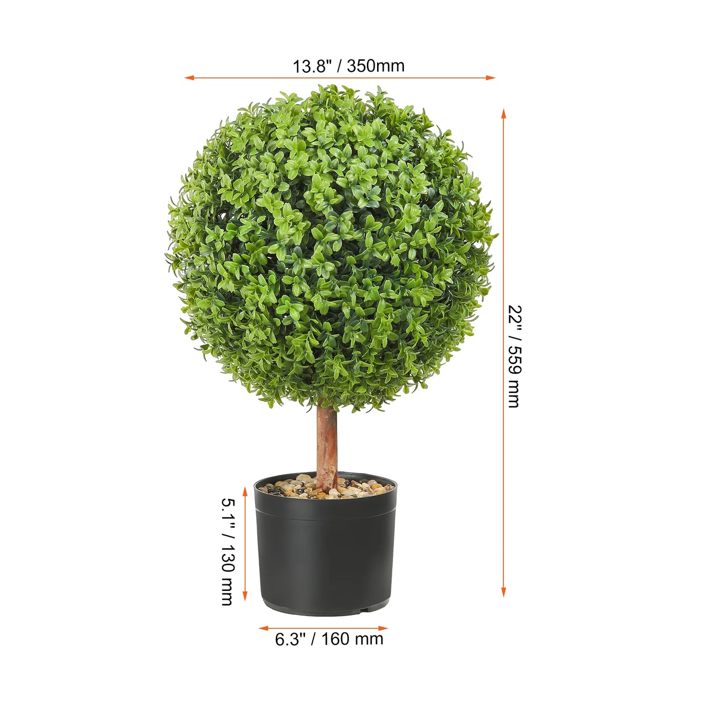 SucceBuy Artificial Boxwood Spiral Topiary Tree Outdoor Decor