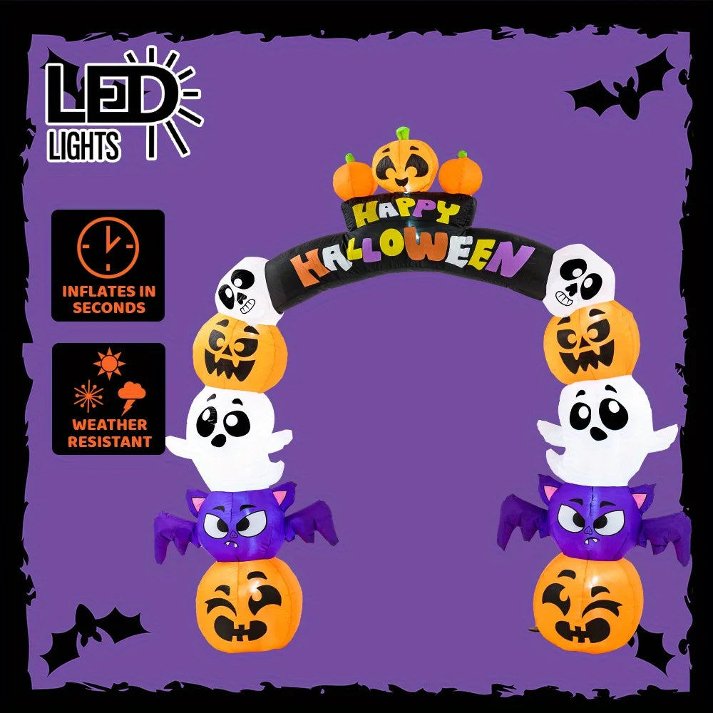 Joyfy Halloween Inflatable Pumpkin Archway Led Outdoor Yard Decor