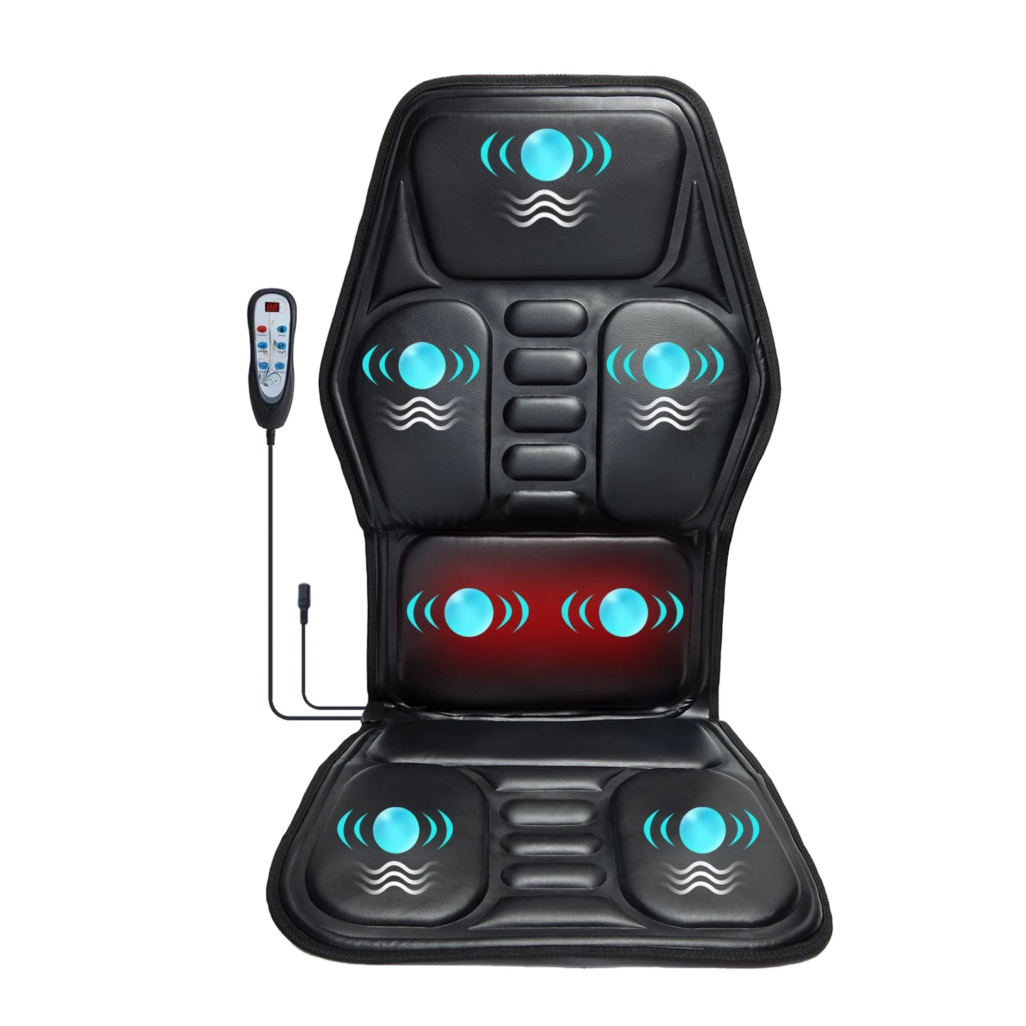 HOMEMASSA Vibration Back Massager Seat Cushion with Heat