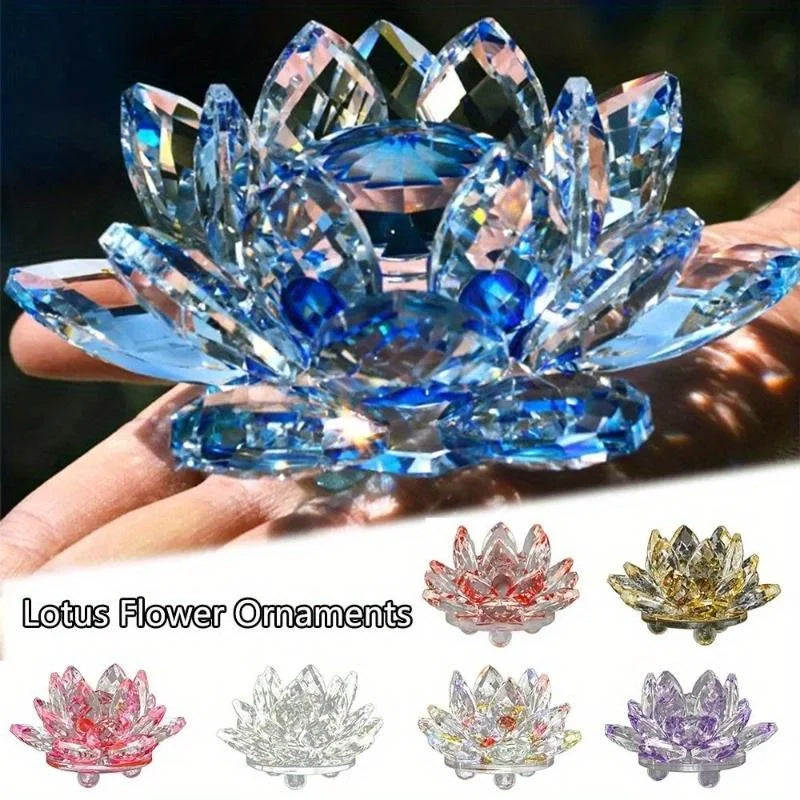 Crystal Lotus Paperweight Figurine For Home Decoration And Gifts