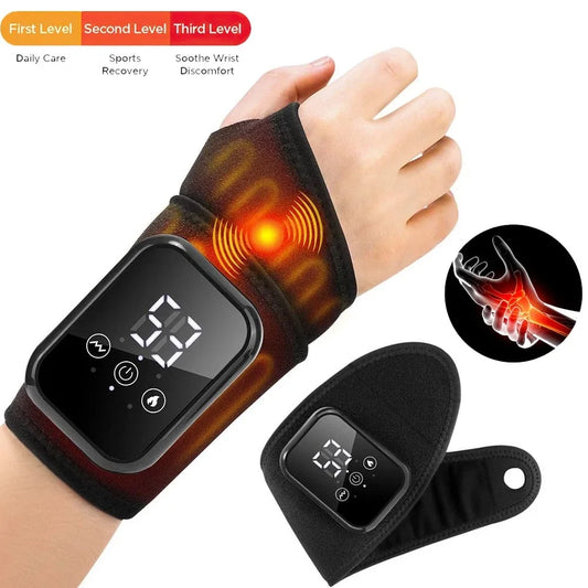 Wireless Electric Wrist Massager With Vibration And Heat Therapy