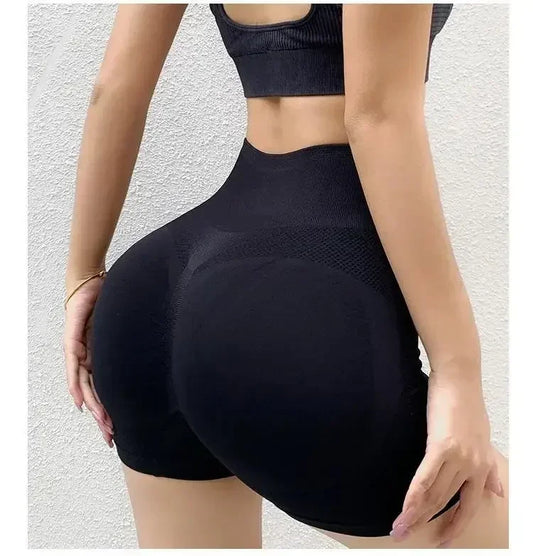 Women Yoga Set With Breathable Quick Dry Seamless Sports Bra And Shorts