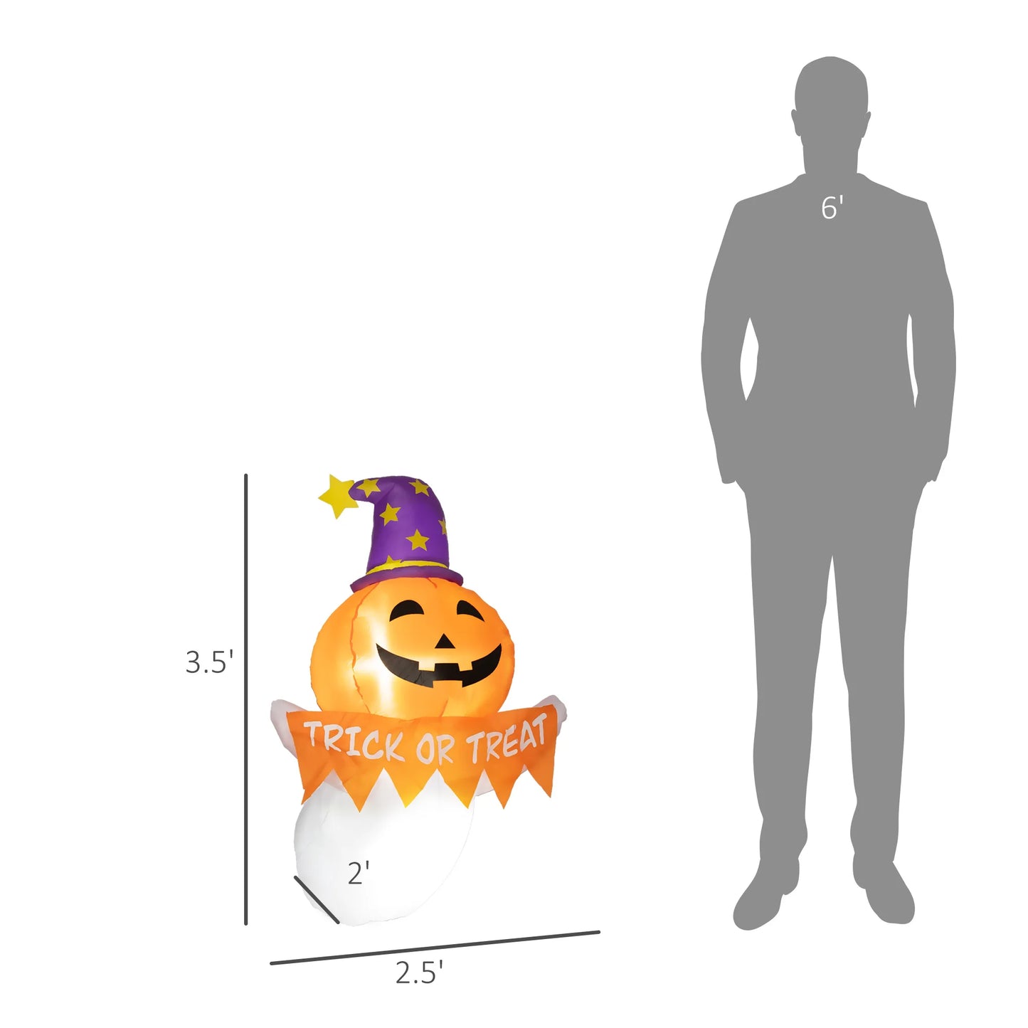 Halloween Inflatable Window Ghost Decoration With Led Lights