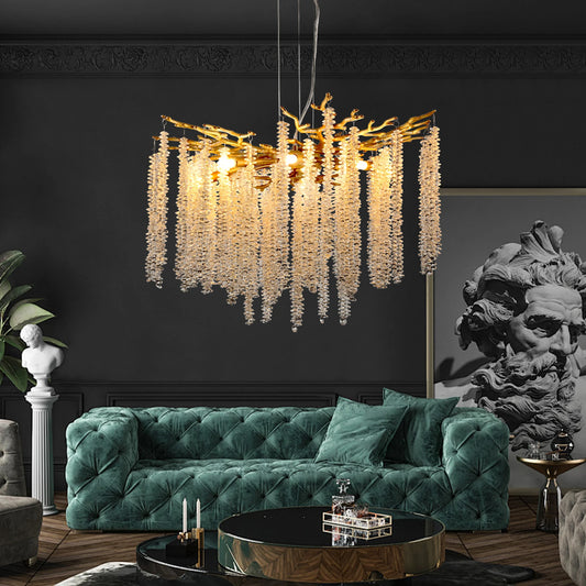 Longree Modern Pendant Light With Cascading Crystal Strands