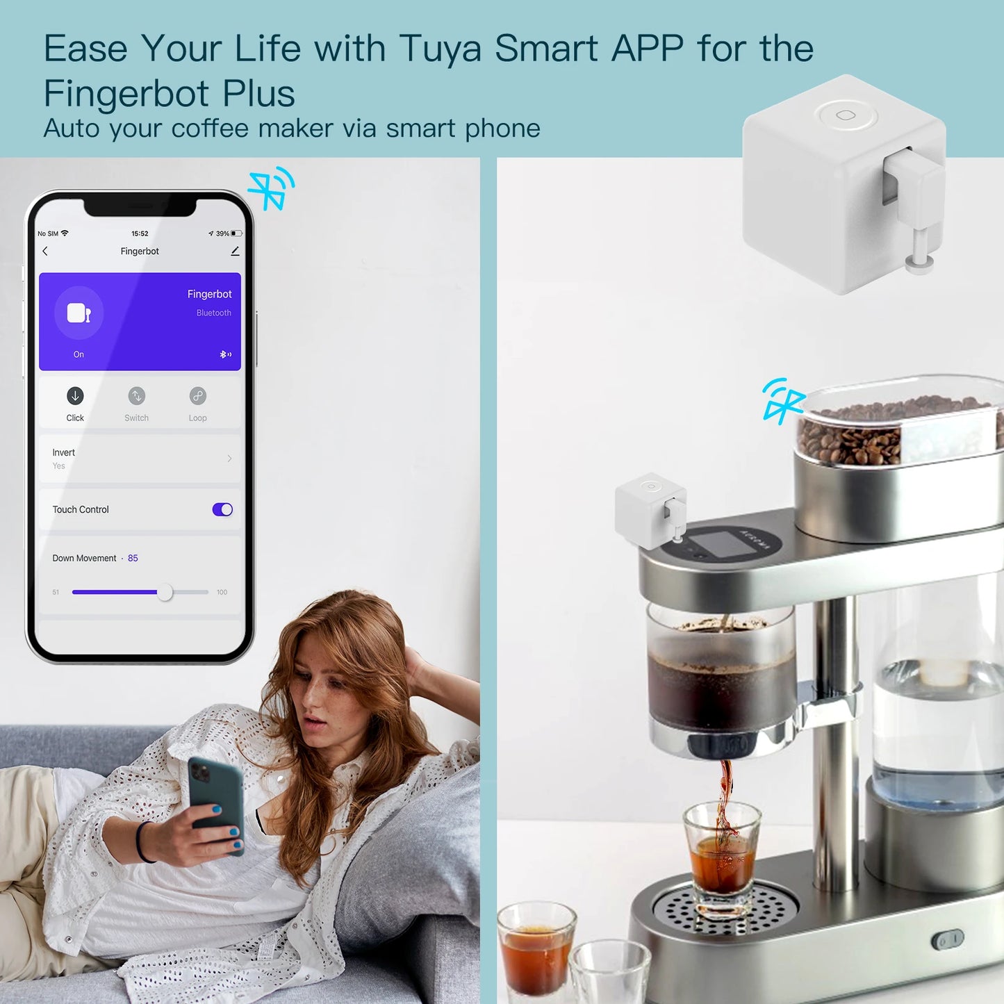 MOES Tuya Smart Bluetooth Fingerbot Switch With Voice Control