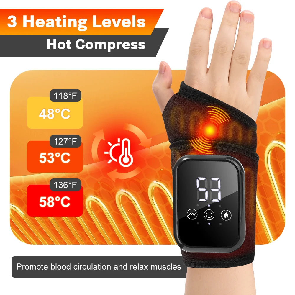 Agdoad Electric Heating Wrist Massager With Vibration Therapy
