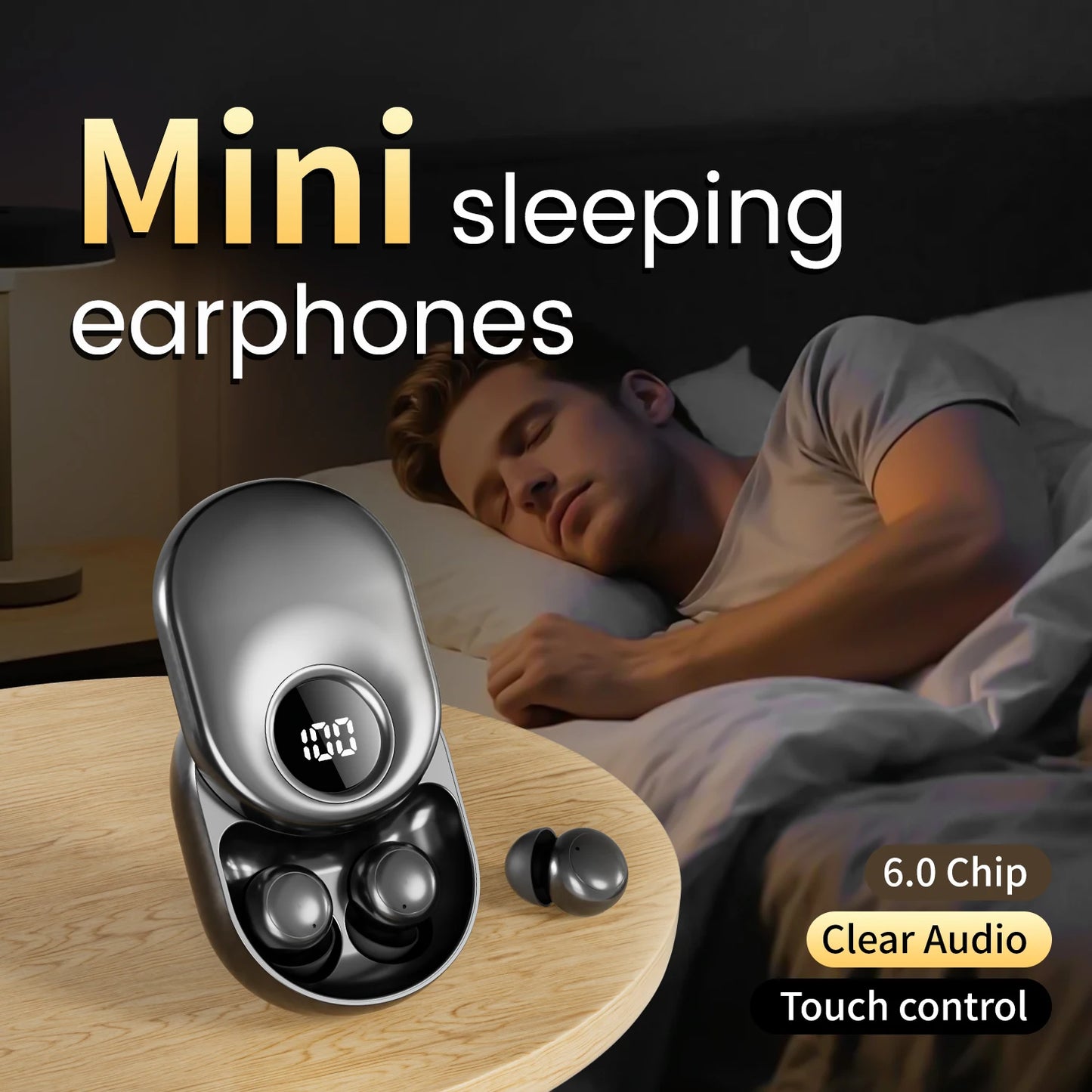 Shuke Bluetooth Wireless Sleep Earbuds With Active Noise Canceling