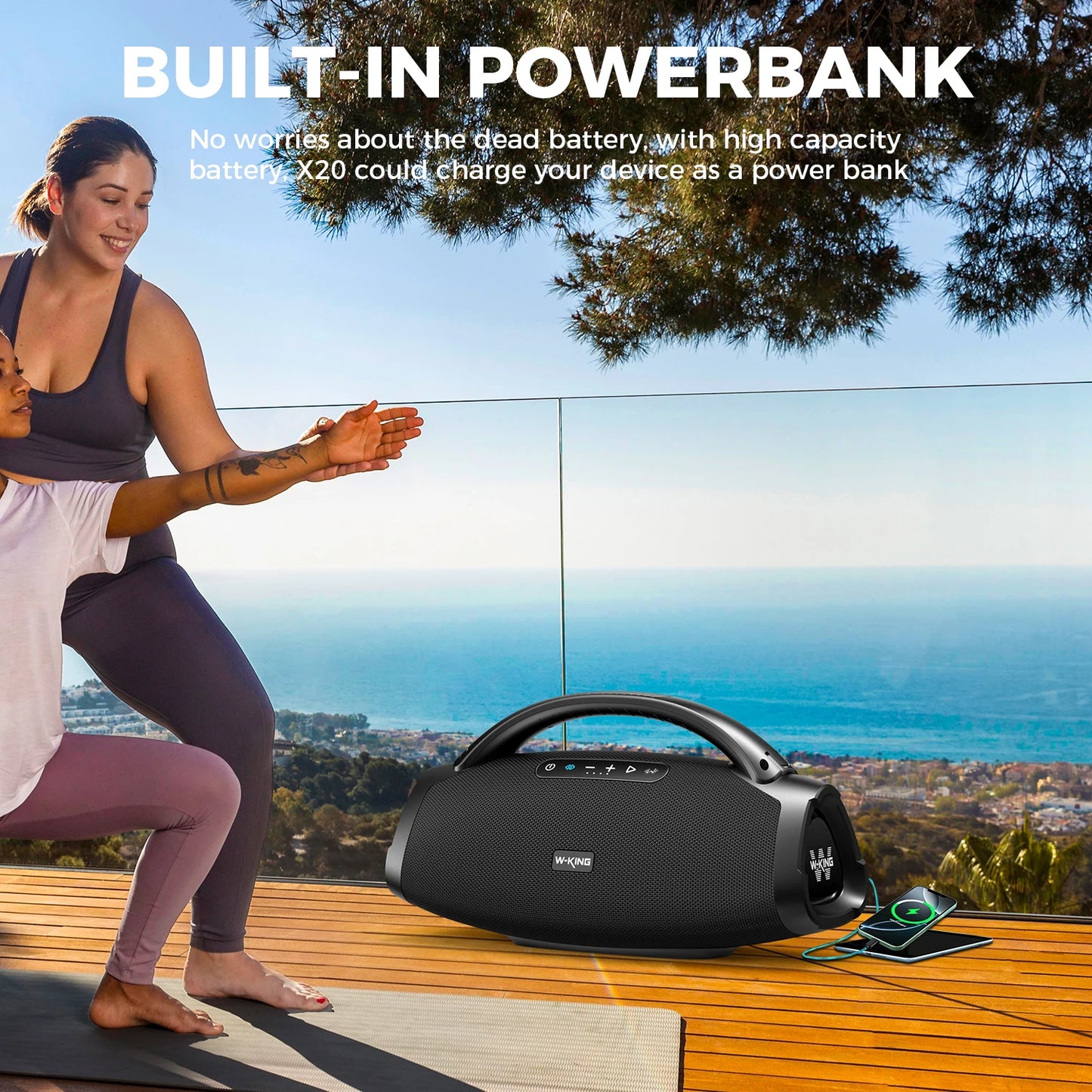 W-King X20 200W RMS Portable Bluetooth Speaker IPX7 Waterproof