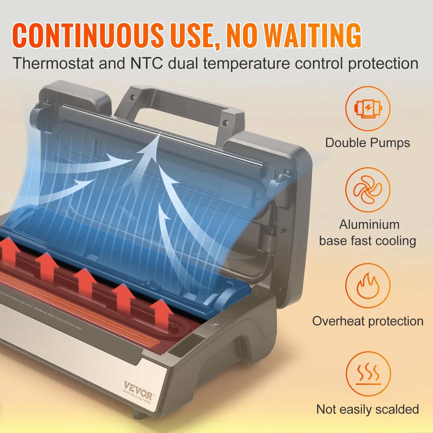 SucceBuy 90KPa 130W Vacuum Sealer With Free Vacuum Bags