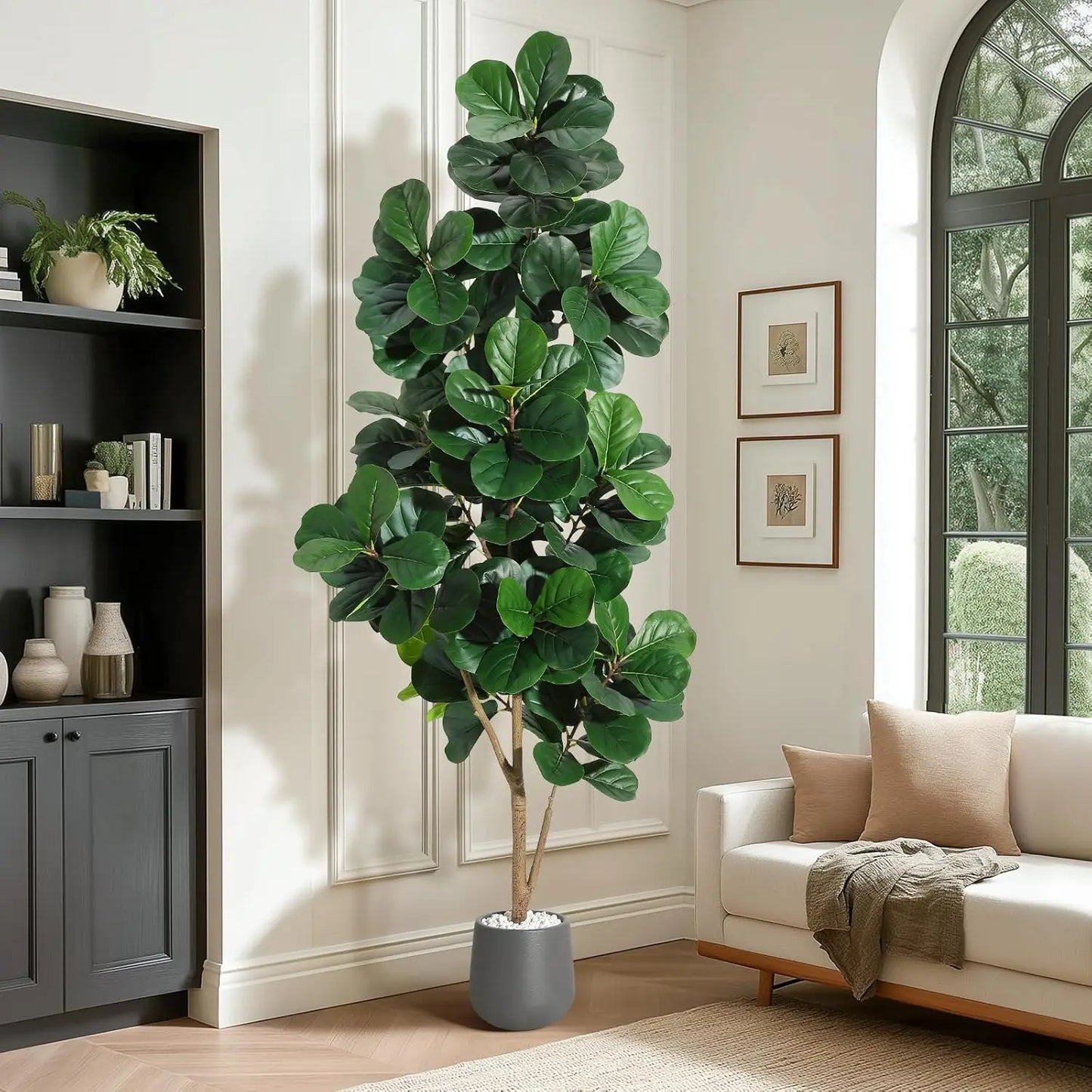 HiMISS Fiddle Leaf Fig Tree Artificial Lifelike In Planter