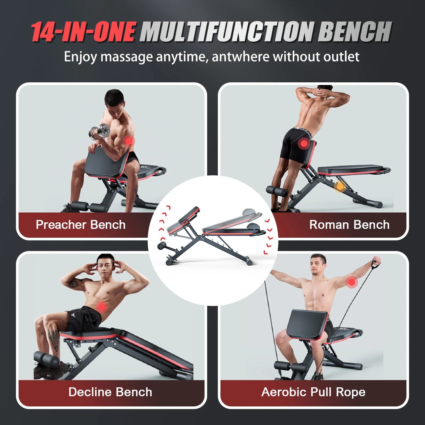Foldable 14 In 1 Dumbbell Bench For Full Body Workout