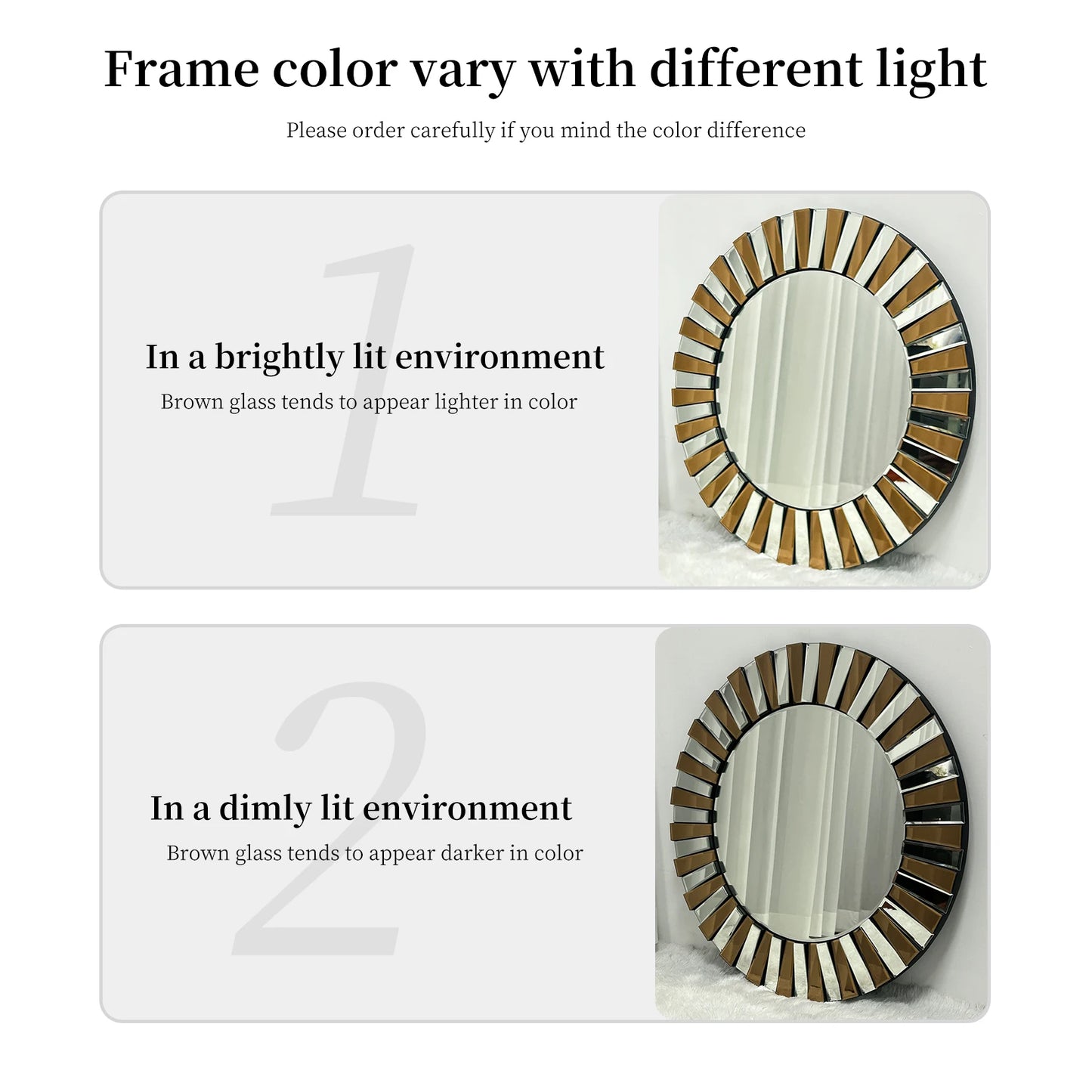Round Starburst Wall Mirror Tawny Accent For Bathroom Living Room