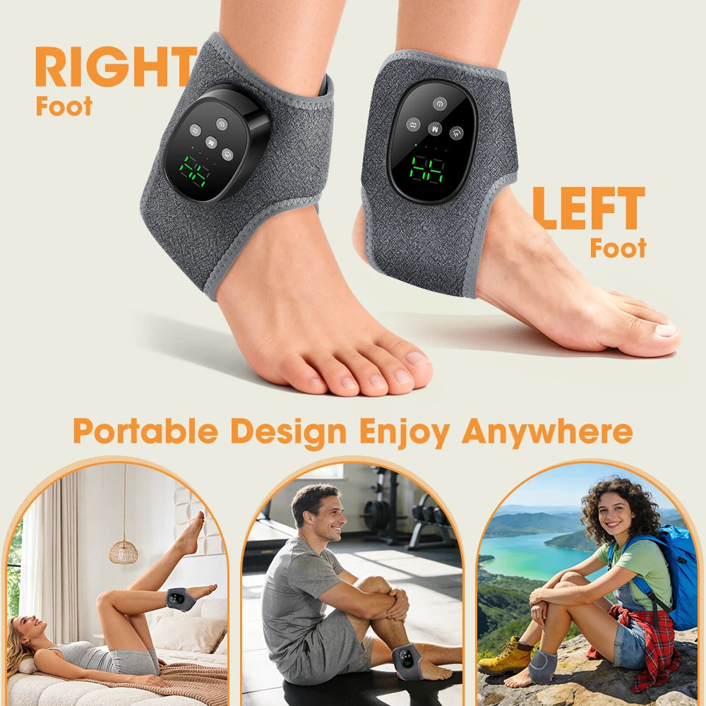 PASTSKY Cordless Heated Ankle Brace Massager With Four Heat Settings