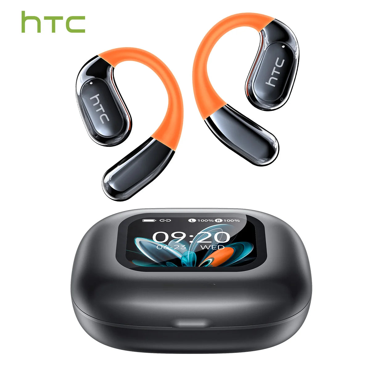 HTC Wireless Earphones With LCD Display And Active Noise Cancellation