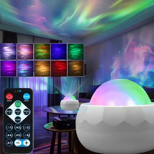LED Aurora Galaxy Projector Night Light With Remote 360 Rotation