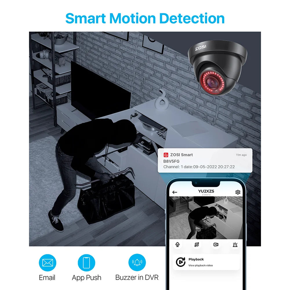 ZOSI 8CH Security Camera System H.265+ 5MP Lite DVR