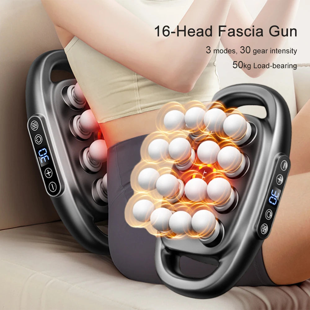 Foreverlily 16-Head Fascia Gun High Frequency Body Massage Massager