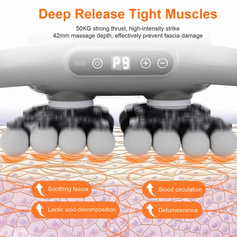 Iebilif Wireless 42 Heads Fascia Massage Gun Red Light Therapy