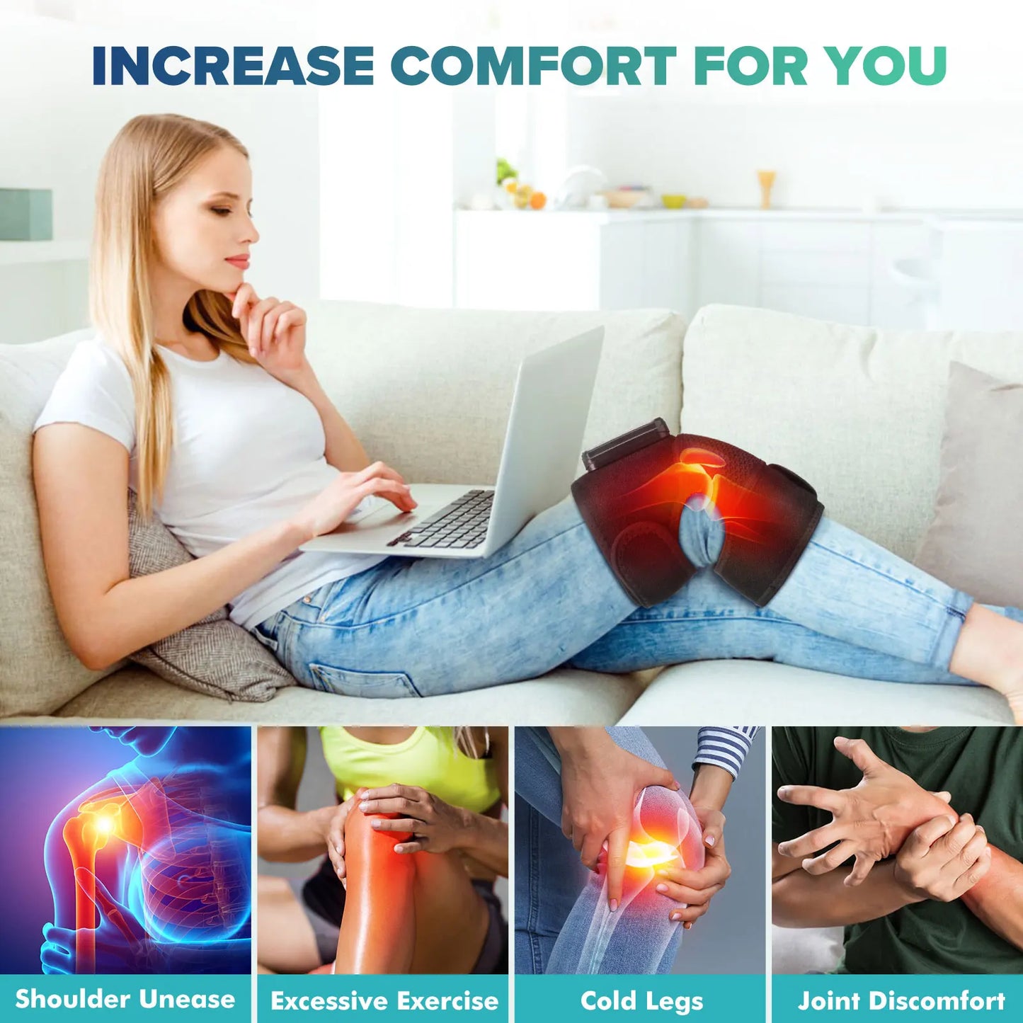 Hailicare Knee Heating Massager With Vibration And Pain Relief