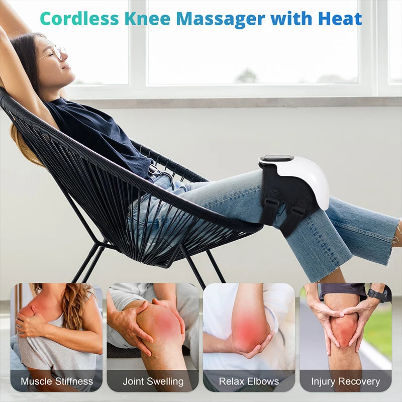 Medcursor Wireless Heated Knee Massager With Vibration And Hot Compress