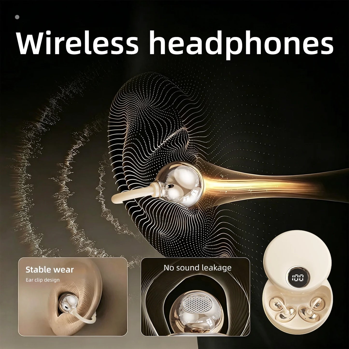 Shuke Open Ear Clip Wireless Earbuds With Active Noise Cancellation