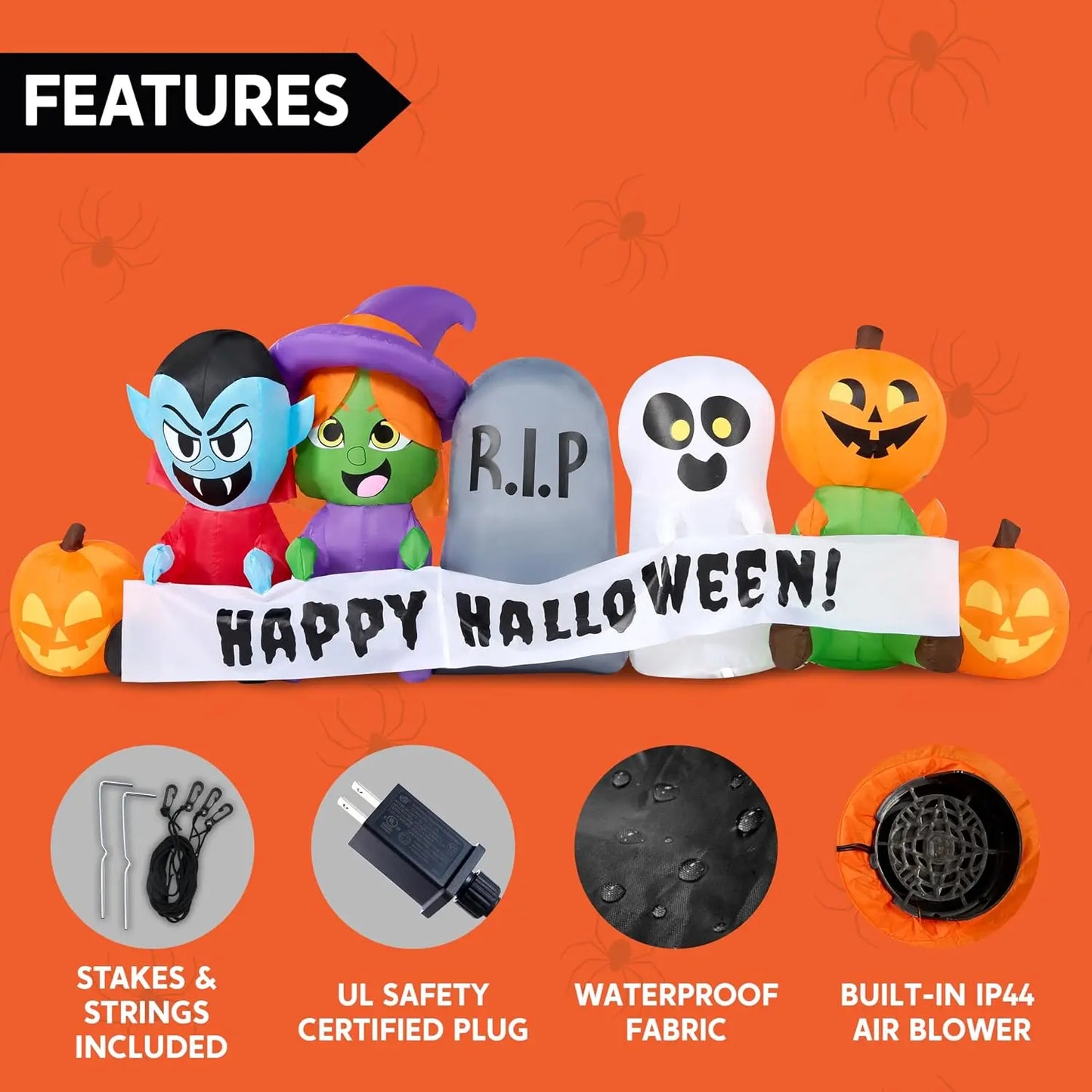 Joyfy Inflatable Halloween Multi-Character Series With LED Lights Outdoor Yard