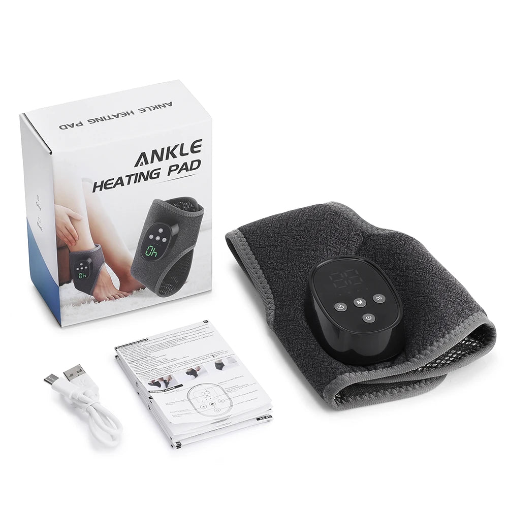 PASTSKY Cordless Heated Ankle Brace Massager With Four Heat Settings
