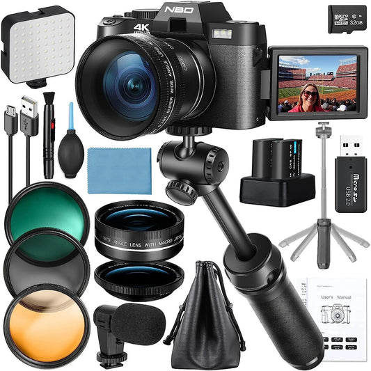 NBD 4K Digital Camera for Photography and Vlogging with Microphone