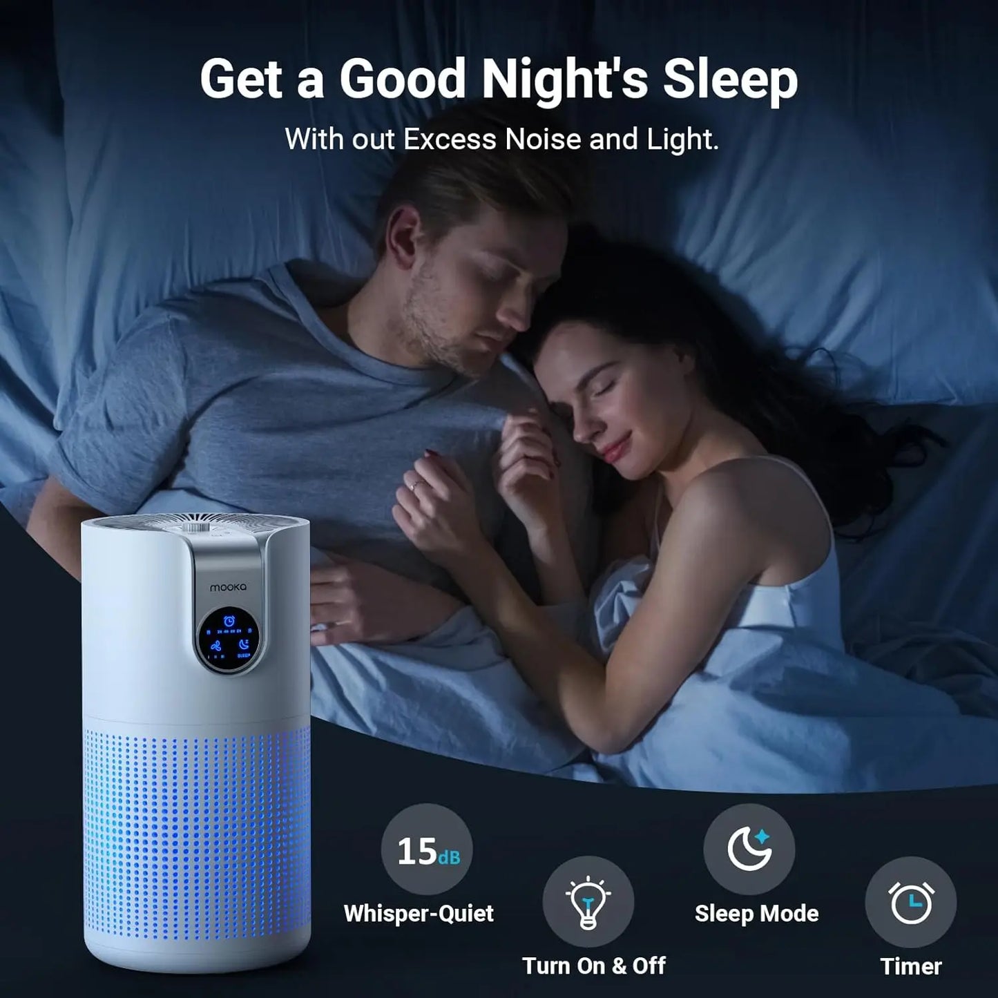 MOOKA M03 Air Purifier With Aromatherapy And HEPA Filter