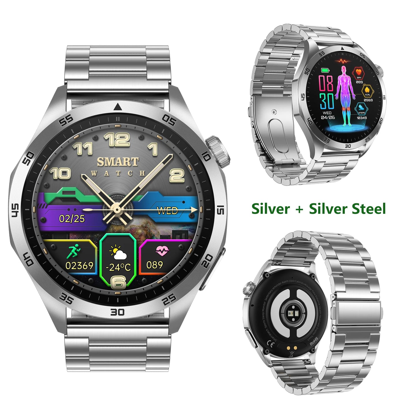 Ecg Smart Watch With Blood Pressure Oxygen And Bluetooth Calling