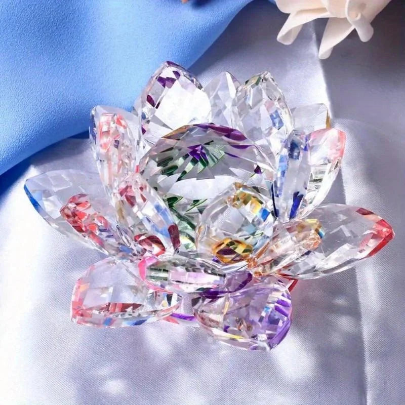 Crystal Lotus Paperweight Figurine For Home Decoration And Gifts