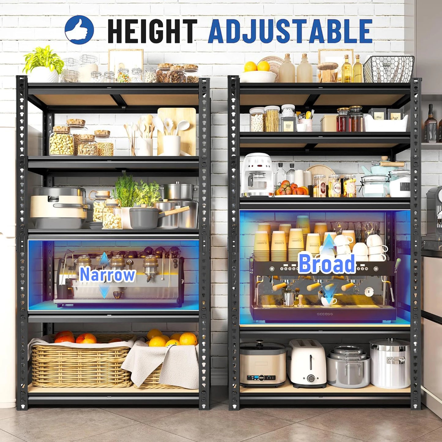 Heavy Duty Adjustable Metal Storage Shelves For Garage And Warehouse