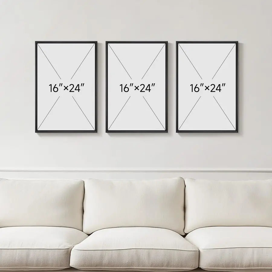 Neutral Abstract Wall Art Set of 3 Modern Canvas Prints