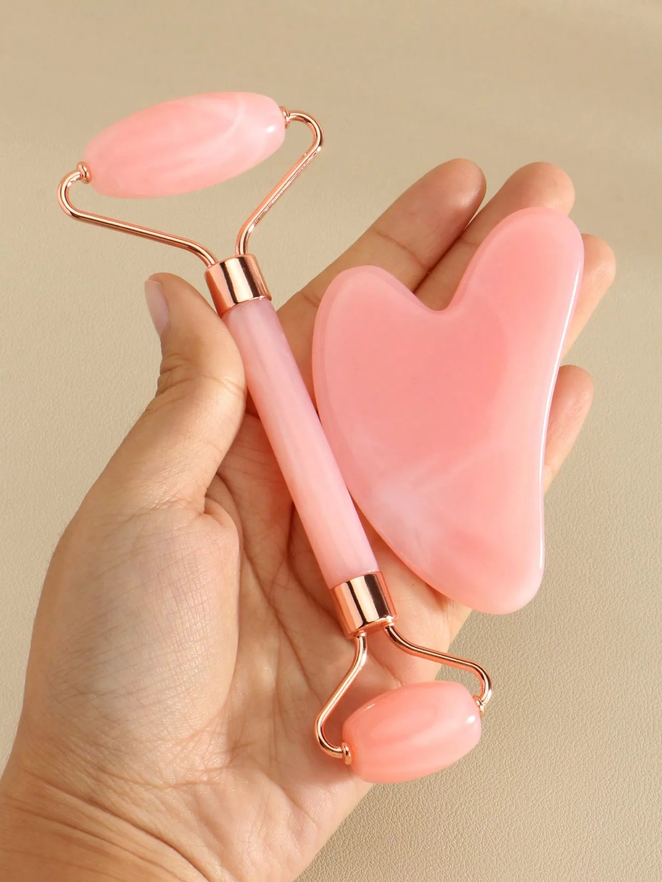 3 Piece Facial Massage Tool Set With Face Roller Cupping