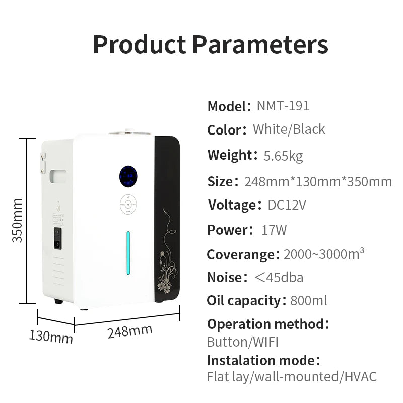 NAMSTE 800ml Aroma Diffuser Air Purifier For 2000-3000m³ HVAC