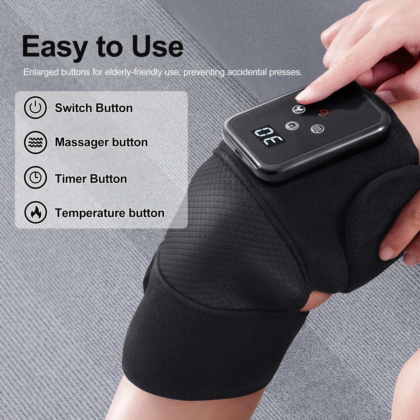 Leercon Heated Vibrating Knee And Shoulder Massager Wrap