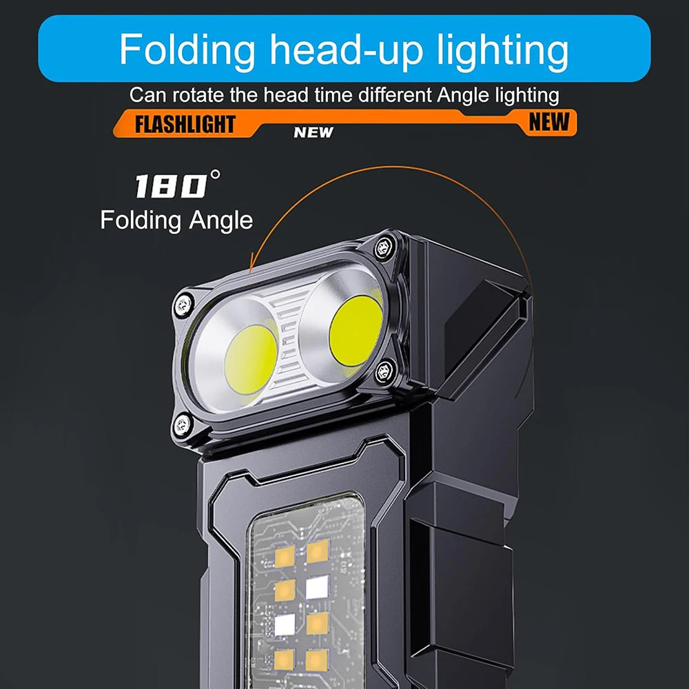 Half X USB Rechargeable LED Flashlight With Tail Magnet COB