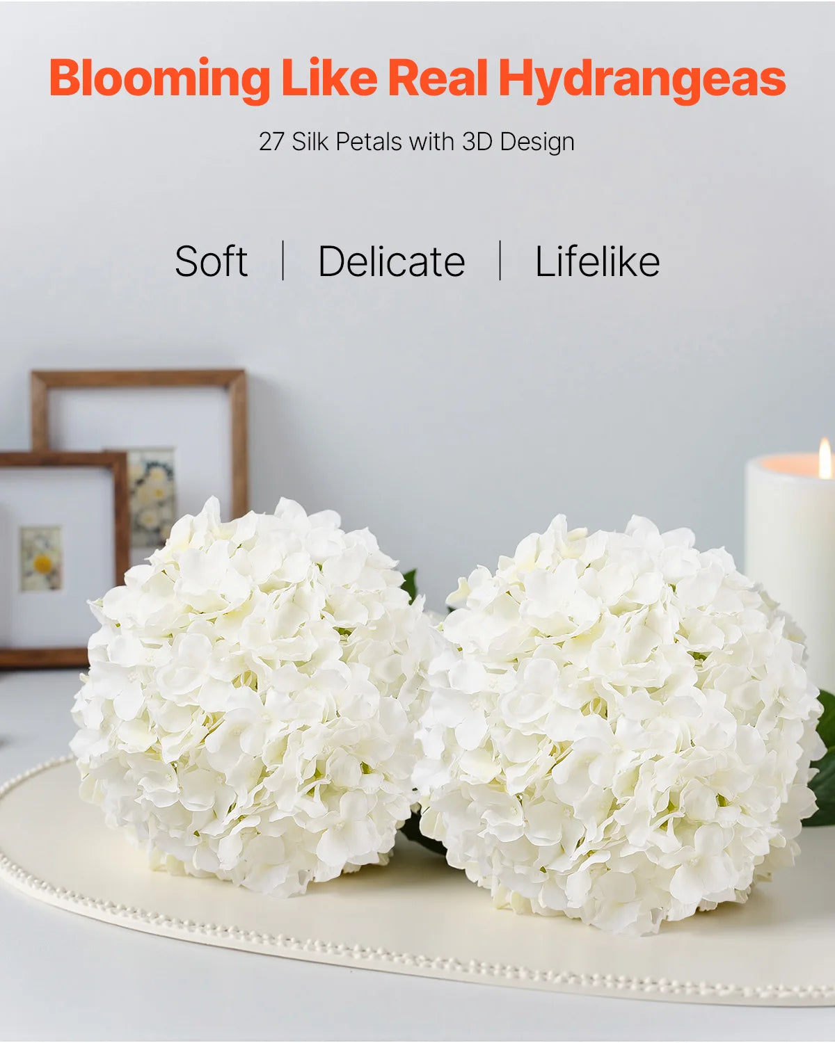 SucceBuy Realistic Artificial Hydrangea Flowers For Home And Wedding Decor