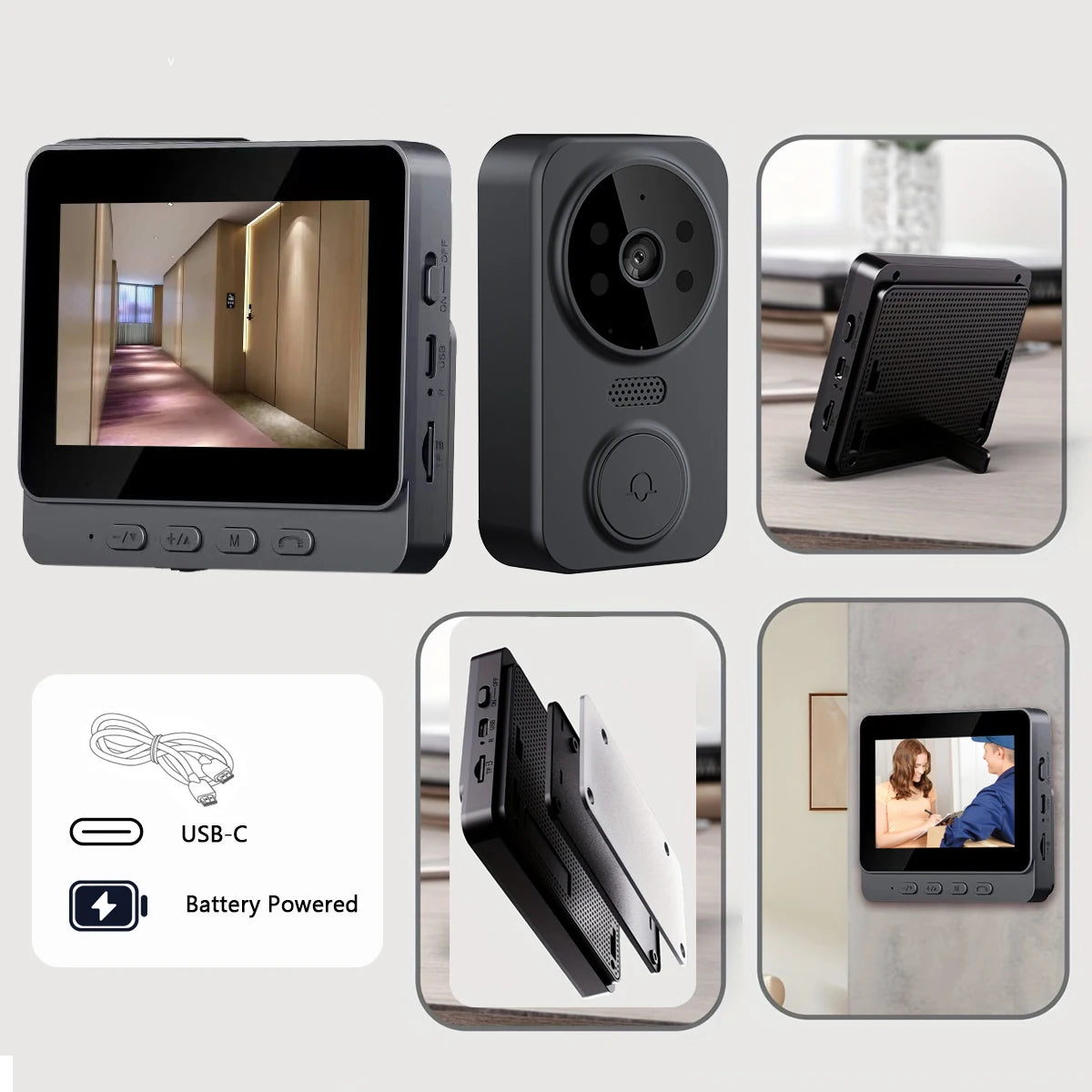 XBIBI WiFi Video Doorbell With 720P HD Camera And Two Way Intercom
