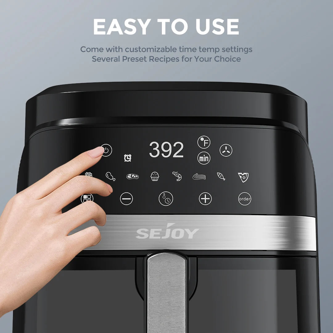 SEJOY 6 Quart Air Fryer Oven Multi Cooker 8 In 1 Dehydrate Bake Warm