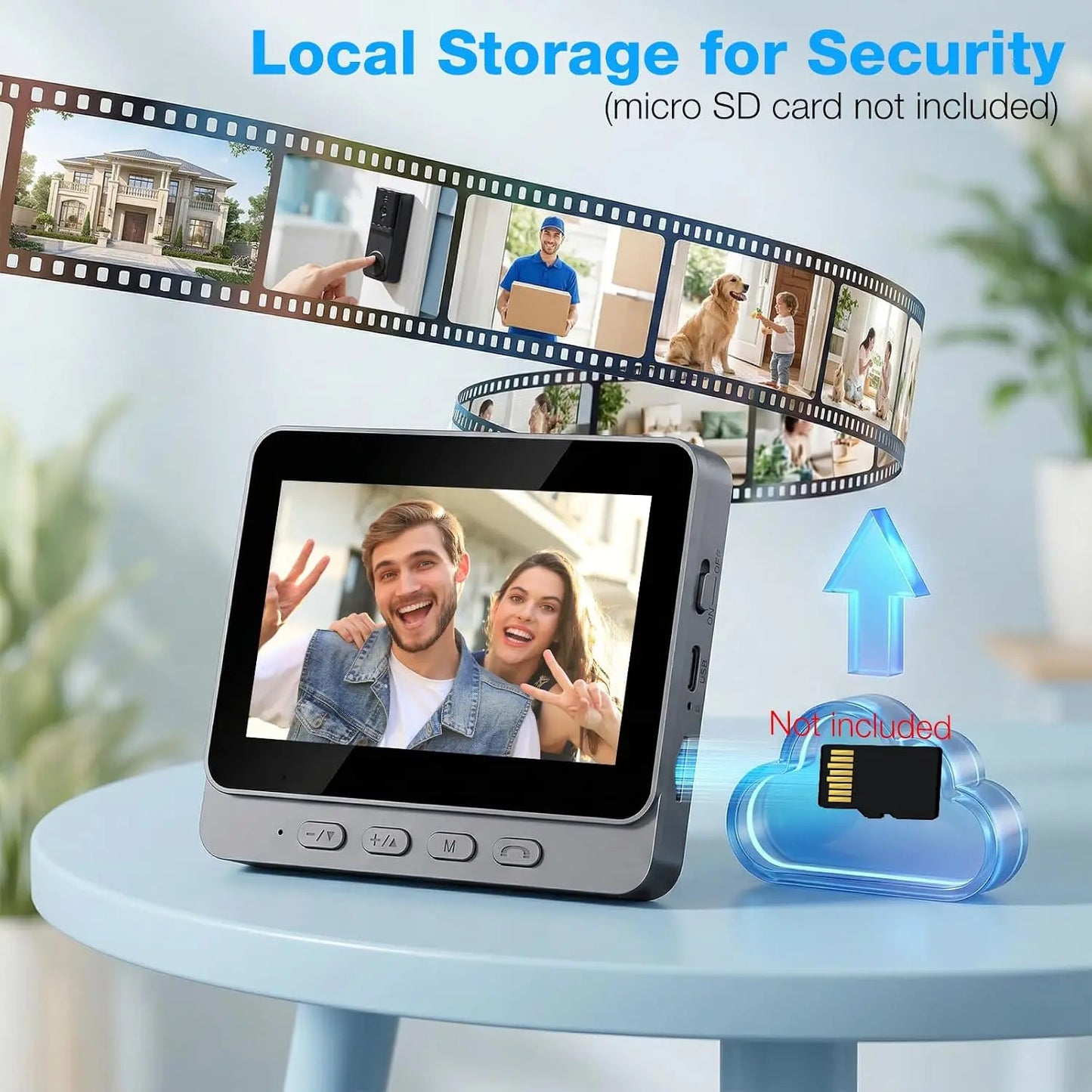 XBIBI WiFi Video Doorbell With 720P HD Camera And Two Way Intercom
