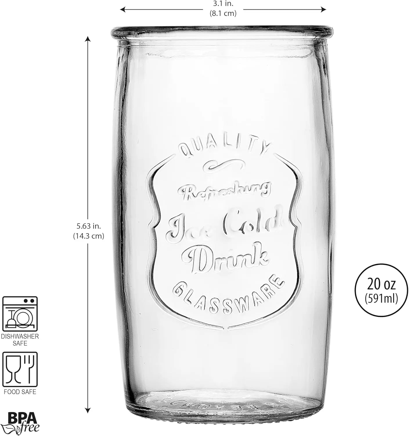Vintage Italian Style Clear Tumbler Set of Glassware