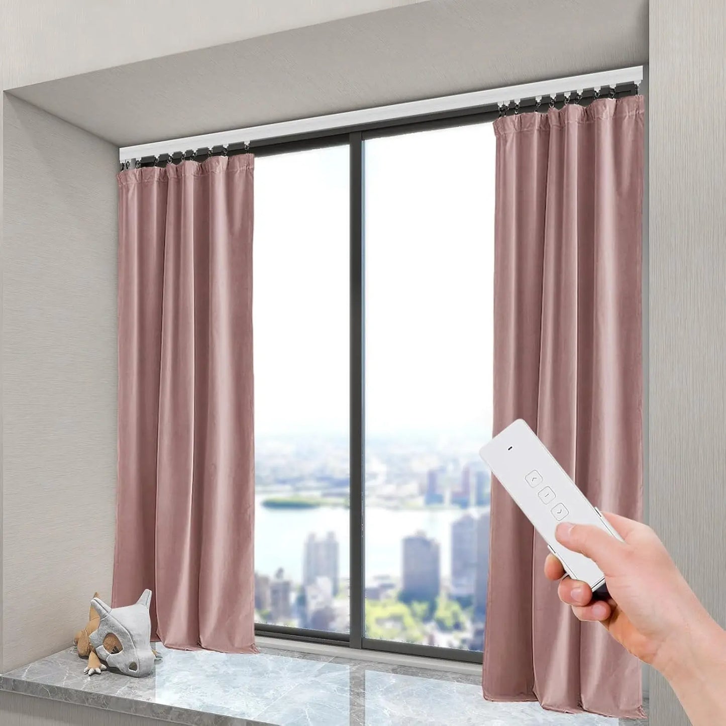 XMSJ Smart Motorized Curtain Rail With Remote Alexa Google Home