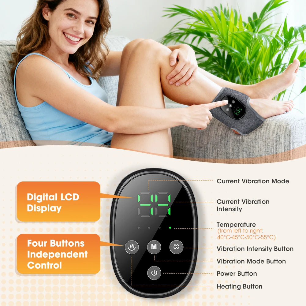 PASTSKY Cordless Heated Ankle Brace Massager With Four Heat Settings