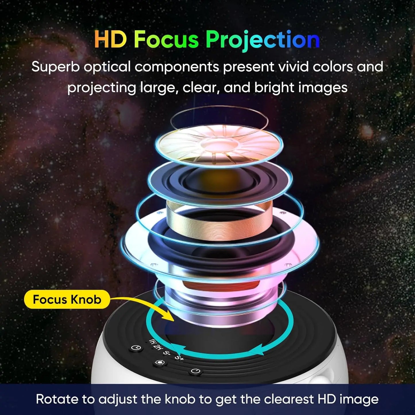 Aiopp Galaxy Projector For Bedroom With HD Star Projection