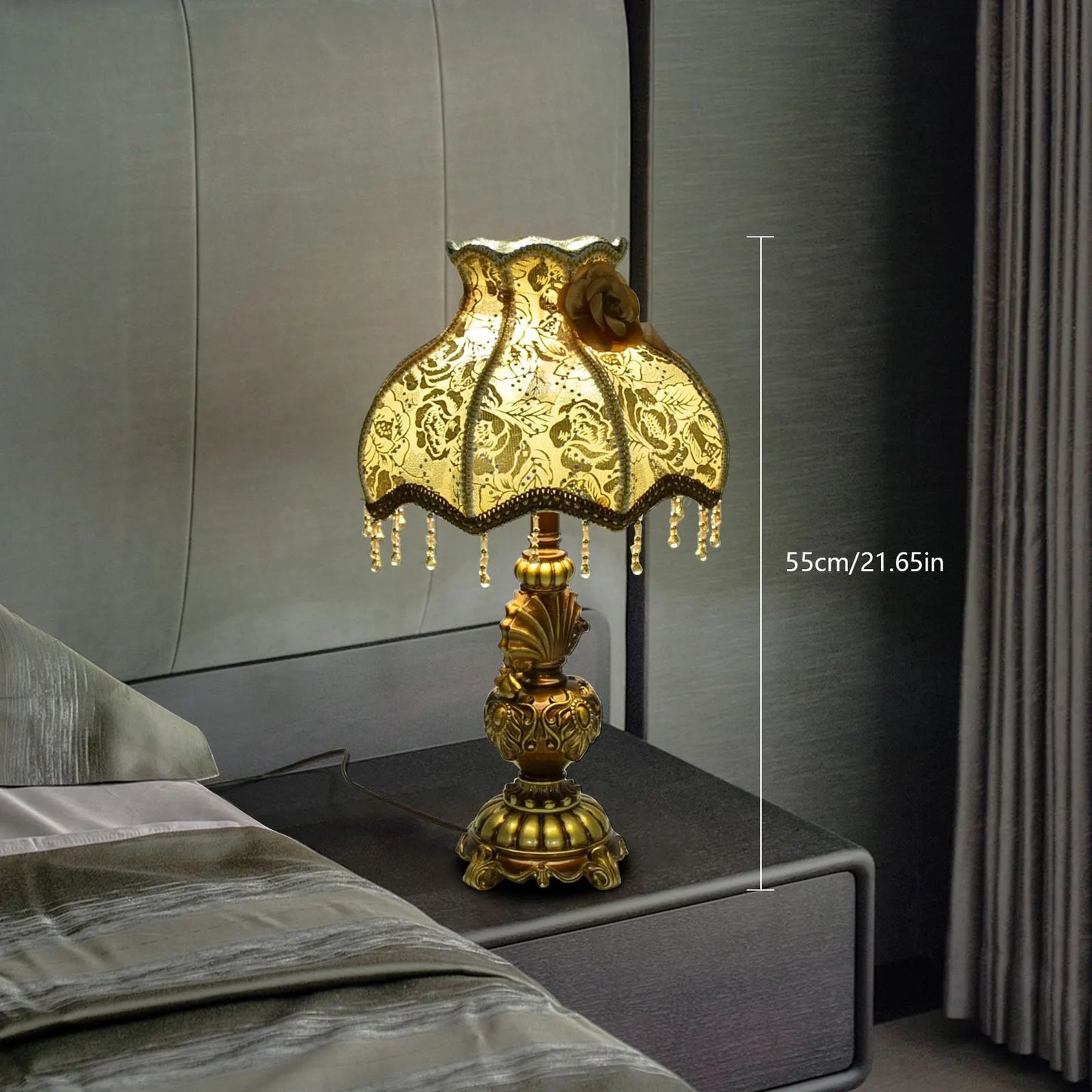 Bymaocar European Gold Table Lamp Bedside Desk Light 100 260V